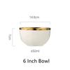 1pcs White Ceramic Plate Phnom Penh Tableware Salad Soup Bowl Food Dinner Dishes Wedding Decoration Dinnerware Household Kitchen