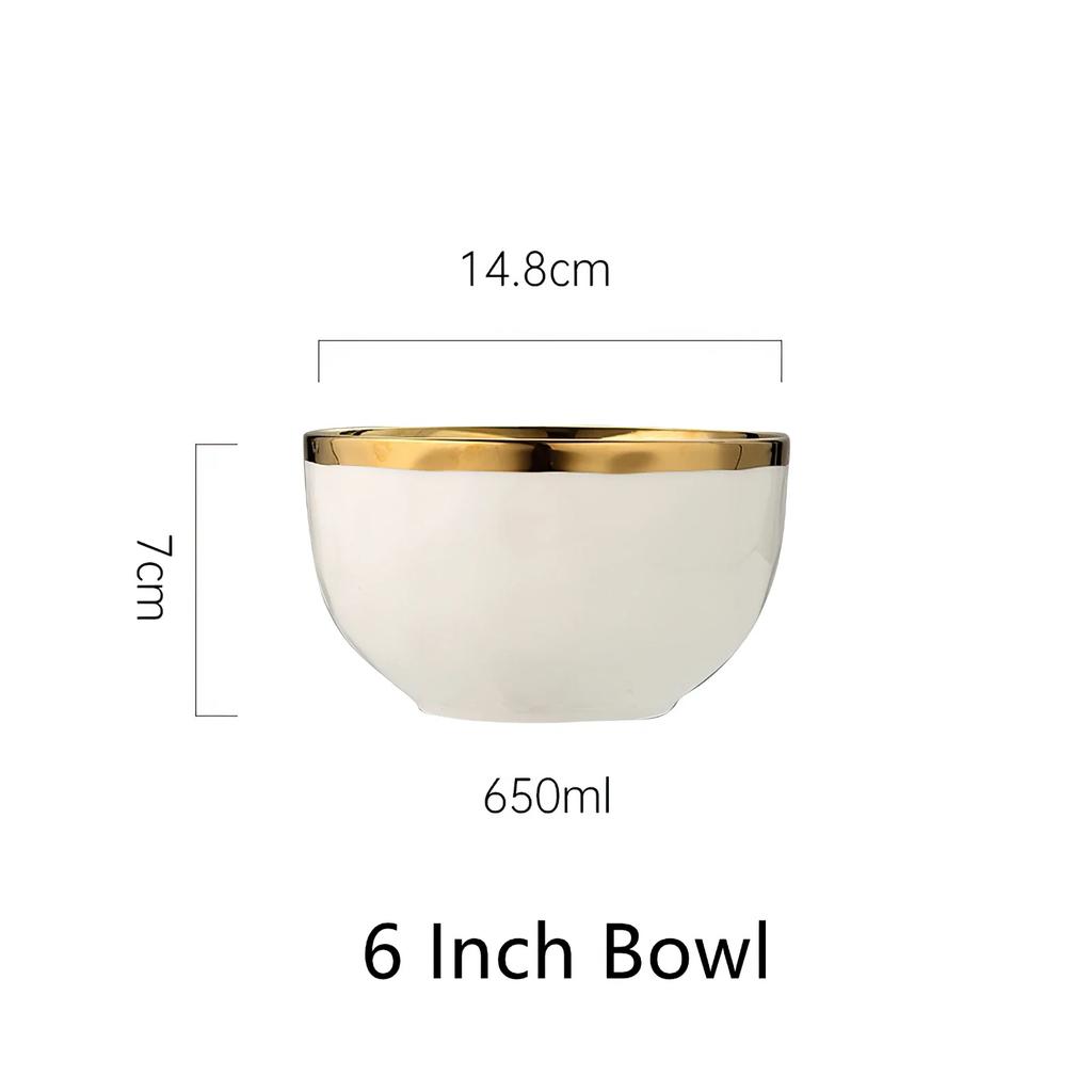 1pcs White Ceramic Plate Phnom Penh Tableware Salad Soup Bowl Food Dinner Dishes Wedding Decoration Dinnerware Household Kitchen
