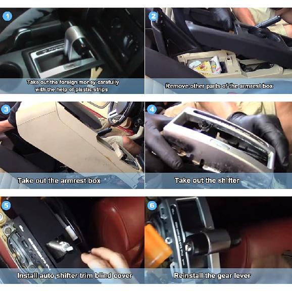 JDMON Compatible with AUTO Shifter Trim Blind Cover Shifter Protective Cover Ford Mustang 2006 2007 2008 2009 Automatic Shifter Trim Panel Shutter