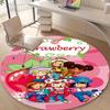 1pc Strawberry Princess5 Design Printed Area Round Carpet for Bedroom Living Room Home Decor Rugs Mat Non Slip Mat Rug for Bedside