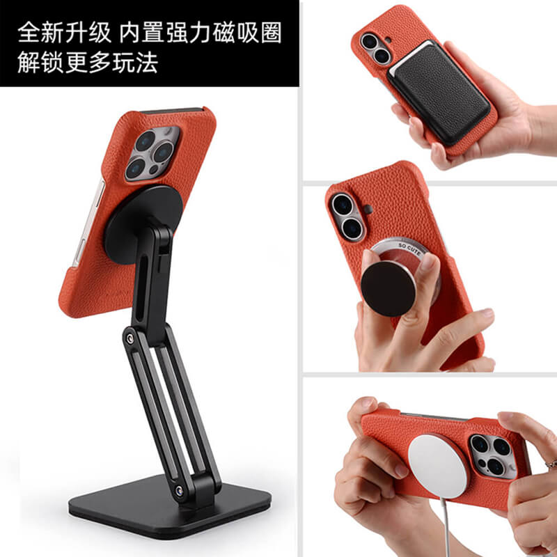 Melkco Genuine Cowhide Leather Case for iPhone 17 Pro Max 17 Air 16 Plus 16E Wireless Charging Business Lens Protective Cover