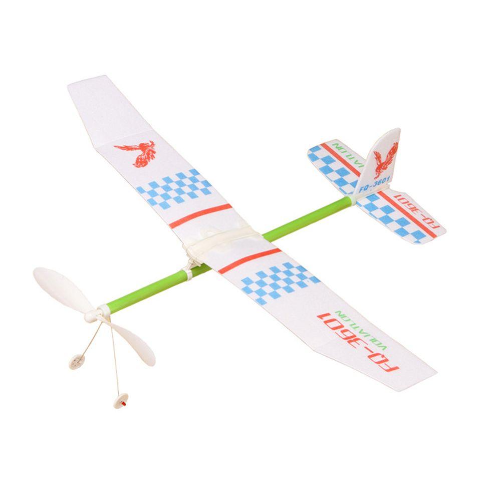 Educational Toys for Students Hand Throw Foam Plane Rubber Bands Power Aircraft Toy Flying Glider