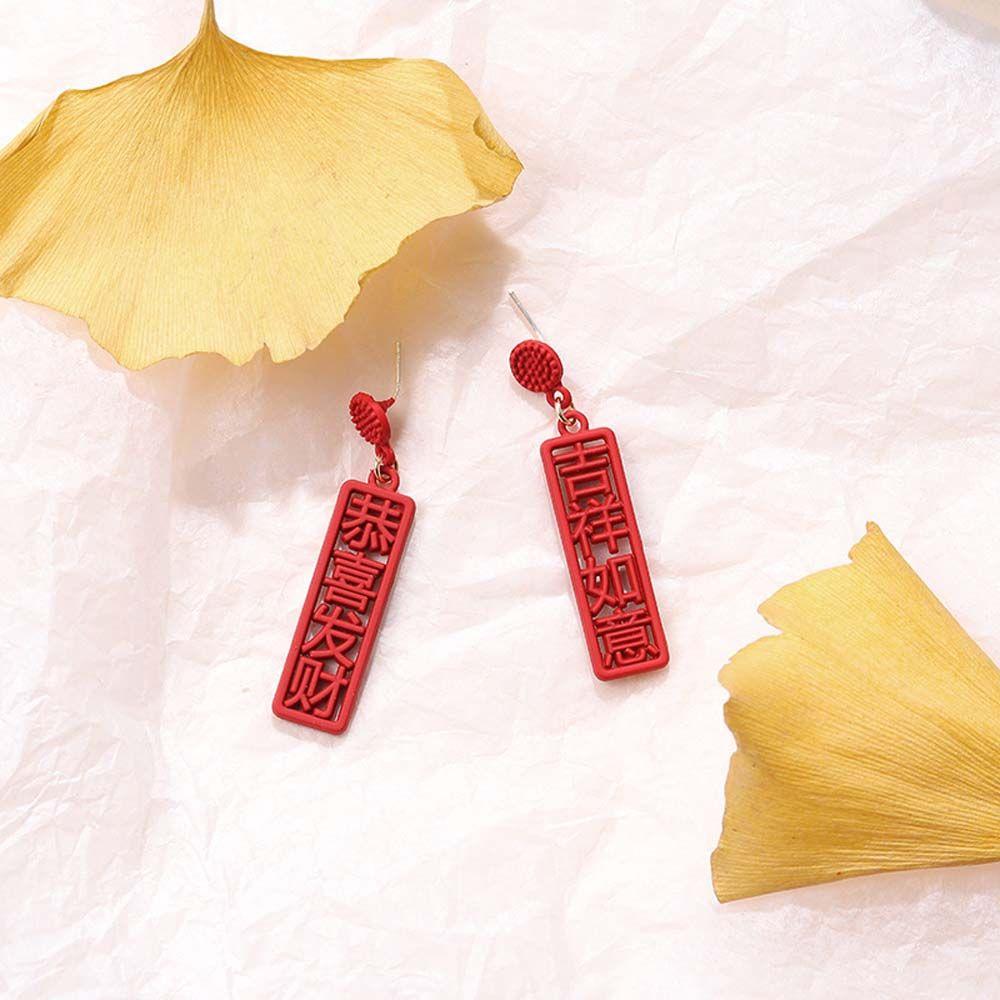 Style Girls Lucky For You Blessing Women Earrings New Year Gift Dangle Earrings Fashion Jewelry