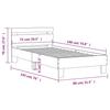 Bed Frame with Headboard Black 75 x 190 cm Engineered Wood