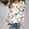 autumn and winter new fashion round neck long sleeve printed elegant casual loose hoodie