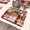 Insulation Christmas Table Mats Placemat Ornament Crossweave Woven Plate Mats Christmas Placemat