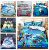 Подводный мир 3D комплект постельного белья Дельфин наволочка и пододеяльник 2/3 шт. пододеяльник с изображением океанских животных King Queen Bed пододеяльник