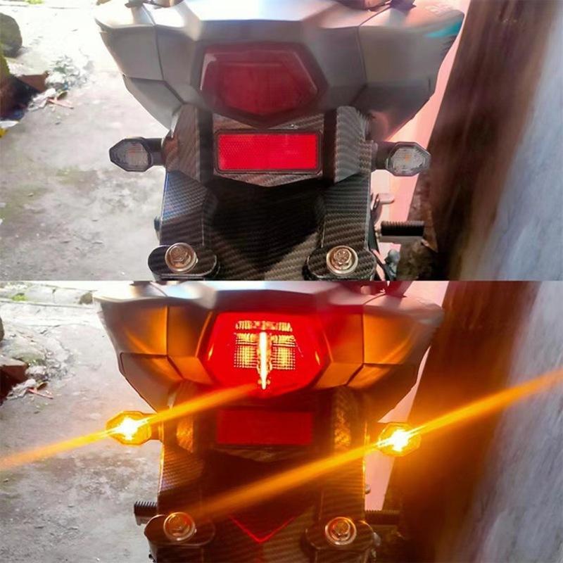 8mm Mini Motorcycle LED Turn Signal Lights Indicator Blinker Lamp 12V Amber Flasher Arrow Lamp Moto Signal Lamps For Honda