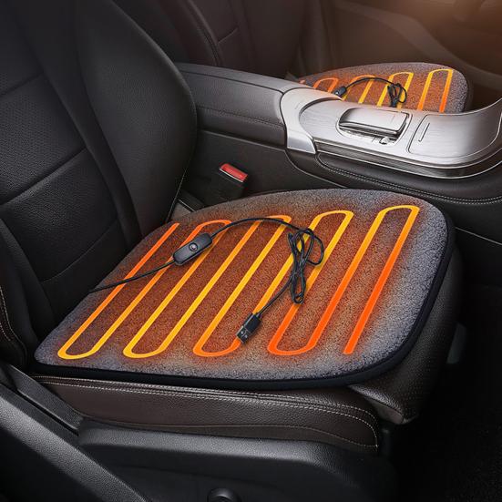 Подушка для сиденья автомобиля с подогревом USB Подогреваемая подушка для стула для зимних поездок Портативная