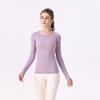 Женская футболка 2.0 для йоги с длинным рукавом, быстросохнущая - Высокоэластичная, облегающего кроя для бега и пилатеса.