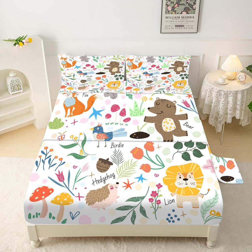 Beautiful Butterfly Pattern Mattress Four-Piece Bedding Set Mattress Bedroom Dormitory Bedding