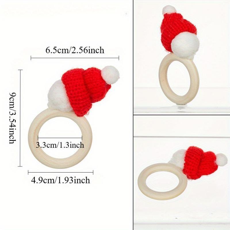 4 шт. Рождественские кольца для салфеток, Декор для салфеток, Аксессуар, Праздничный декор стола, Кольцо для салфеток для ресторана, Праздничное кольцо для салфеток