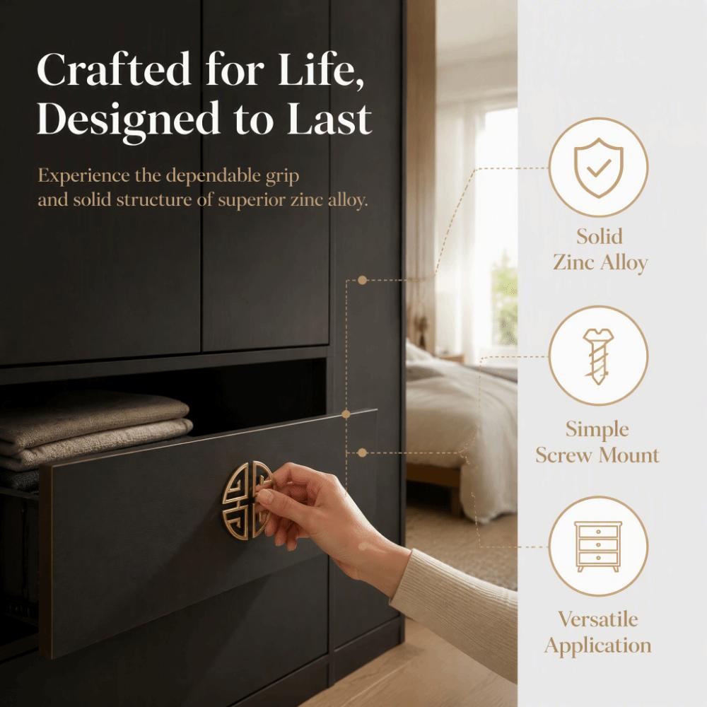 2pcs Traditional Style Cabinet Pull Handle Zinc Alloy Furniture Hardware Cabinet Door
