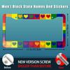Gay Pride License Plate Frame LGBT Rainbow Heart License Plate Frame Car Tag Holders Aluminum Colorful Design License Plate Frame 2 Holes Auto