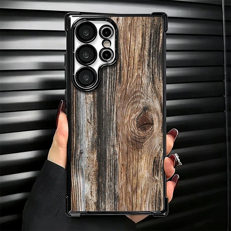 Винтажный Чехол для Телефона с Рисунком под Дерево и Покрытием для Samsung Galaxy S24 S25 FE S26 Edge S23 Ultra S22 S21 Plus S20 Противоударный Airaba