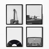 Guitar Chord Music Canvas Painting Posters Prints Vinyl Record Wall Art Pictures Black and White Abstract Home Room Decoration