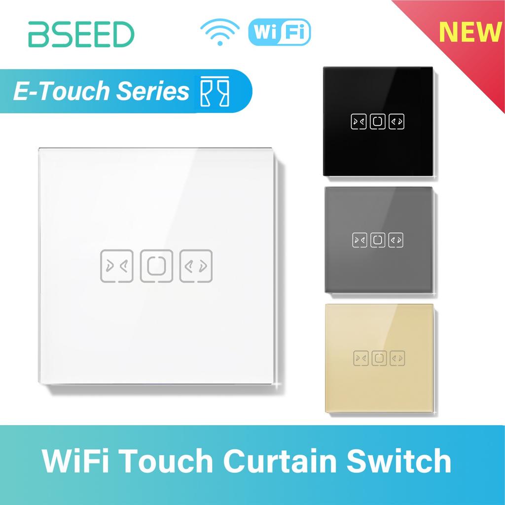 BSEED WIFI Curtain Switch Smart Tuya Touch Switch Wireless Control Curtain Wall Switch Google Alexa Home Smart Life APP E Series