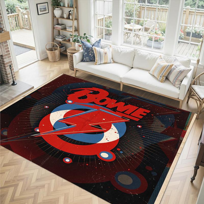 David Bowie Design Crystal Velvet Carpet Cozy Non?Slip Printed Rug For Bedroom Living Room Entrance