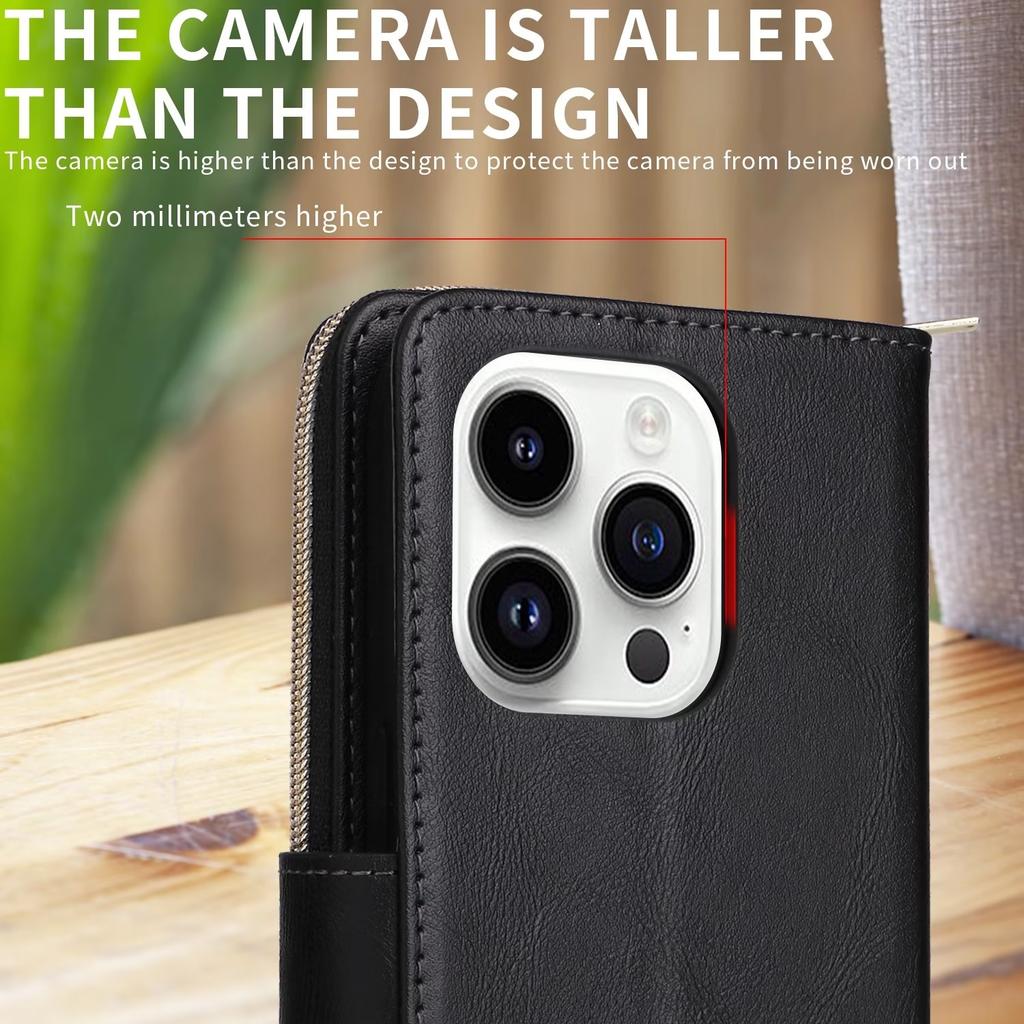 Ультратонкий двухслойный чехол-кошелек с отделениями для карт для iPhone 15 14 13 12 11 XR Samsung S24 S23 S22 S21 A13 A14 A15 A35 A55 A54 Redmi кожаный откидной чехол