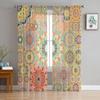 Bohemian Mandala Sheer Voile Curtains For Living Room Bedroom Exotic Style Window Tulle Curtains Transparent Chiffon Curtain