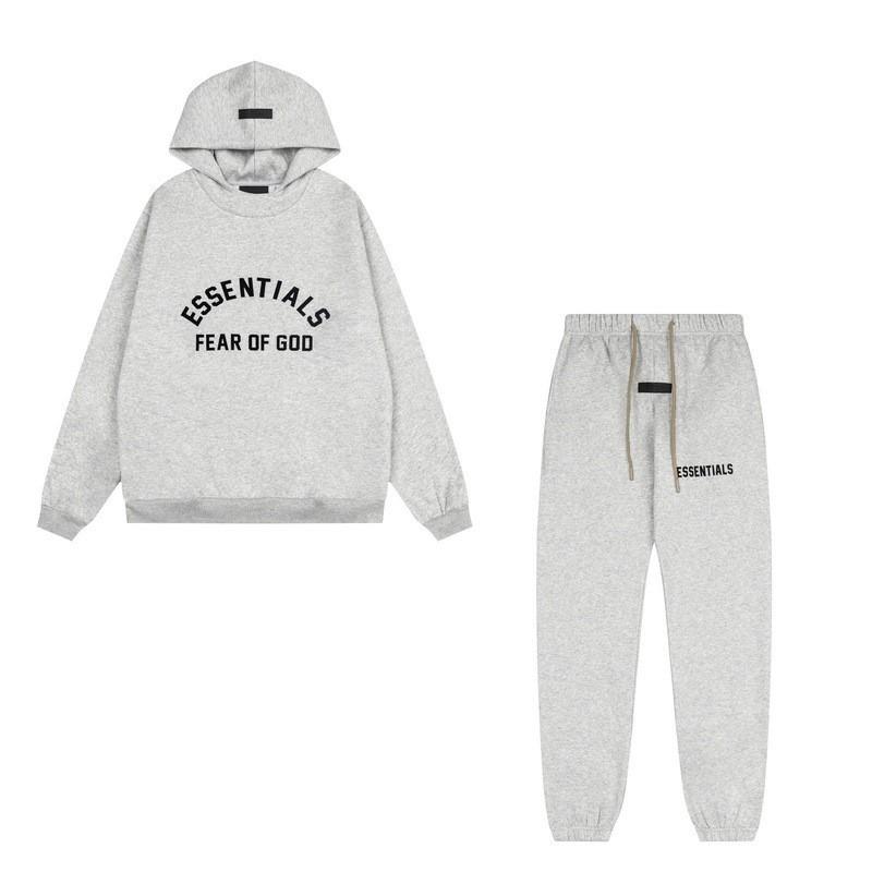 Unisex Oversized FOG-Style Hooded Sweatshirt With Essential Letter Print Fleece-Lined Cotton Pullover Fall
