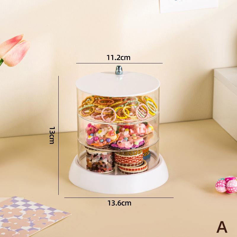 Коробка для хранения детских аксессуаров для волос, многослойная вращающаяся заколка для волос, резинка для волос для девочек, шкатулка для украшений
