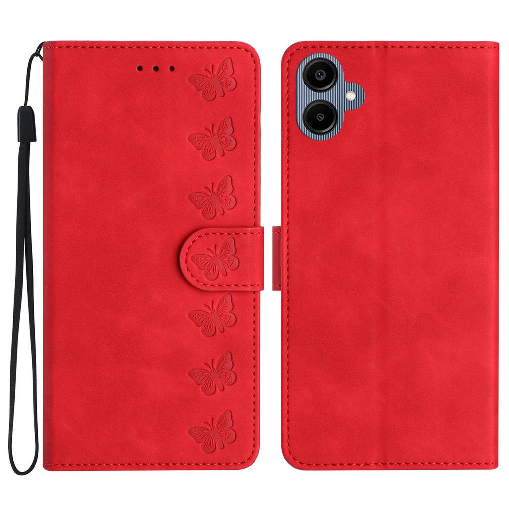 For Samsung Galaxy A06 4G Case Imprinted Butterfly Leather Wallet Phone Cover