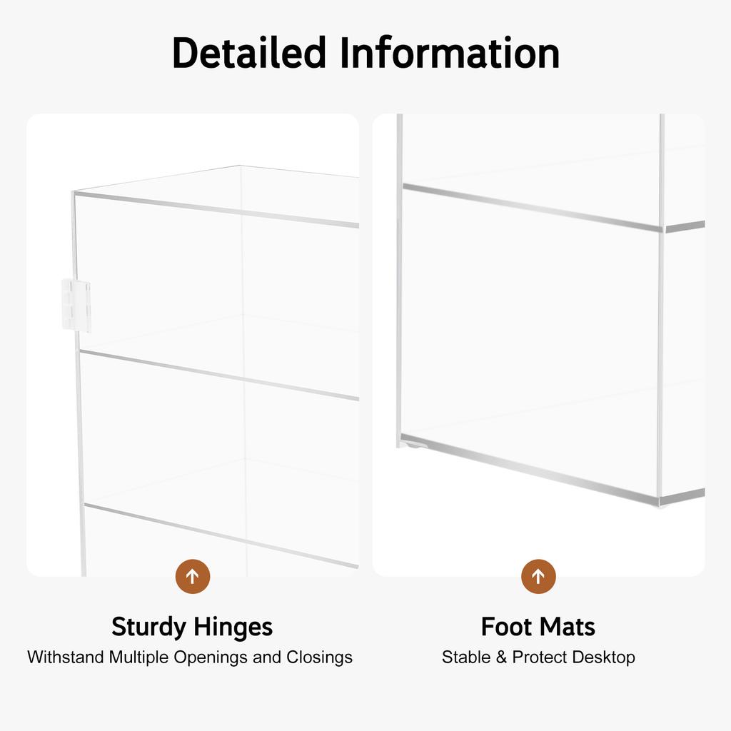 4-ярусная акриловая витрина с замком, современный прямоугольный шкаф-витрина с лазерной резкой, настольная многоярусная полка для коллекций