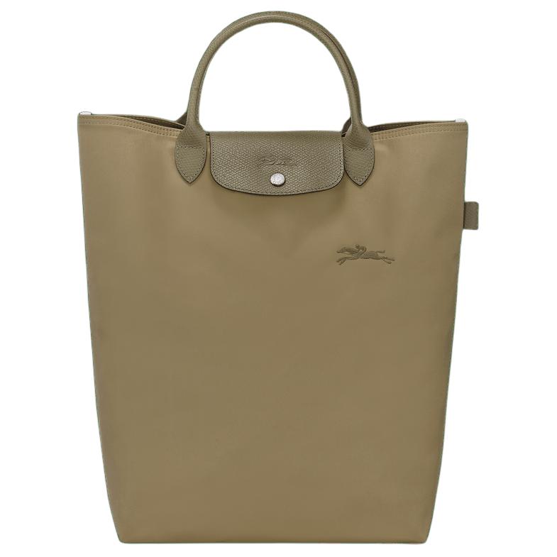 Longchamp Le Pliage Сумка-тоут со съемной застежкой-кнопкой, золотистая отделка, переработанное полиамидное волокно, средняя, женская, цвет Артишок 10168919M04