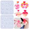 2pcs Heart Series Silicone Molds For Earrings Crafting Durable And Easy Release Ideal For Resin Jewelry Making