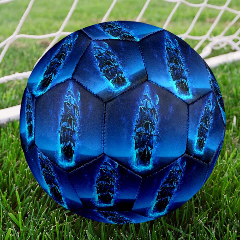 1pc Blue Ship Storm Size 5 Soccer Ball Professional Match Training Football Indoor &Outdoor Sports Ball Lightweight Durable c6550