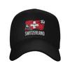 Unisex WomenSwiss Switzerland Flag Hat Retro  Baseball Caps Adjustable Casual Wear