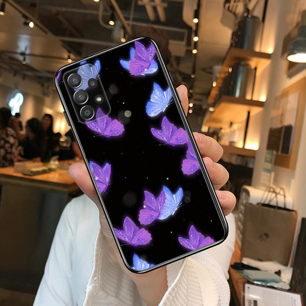 Красивый чехол для телефона с узором бабочки для Samsung Galaxy A70 A50 A51 A71 A52 A40 A30 A31 A90 A20E 5G a20s Black Shell Art