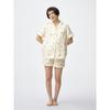 Атласная пижама, шорты с коротким рукавом, лимонный 