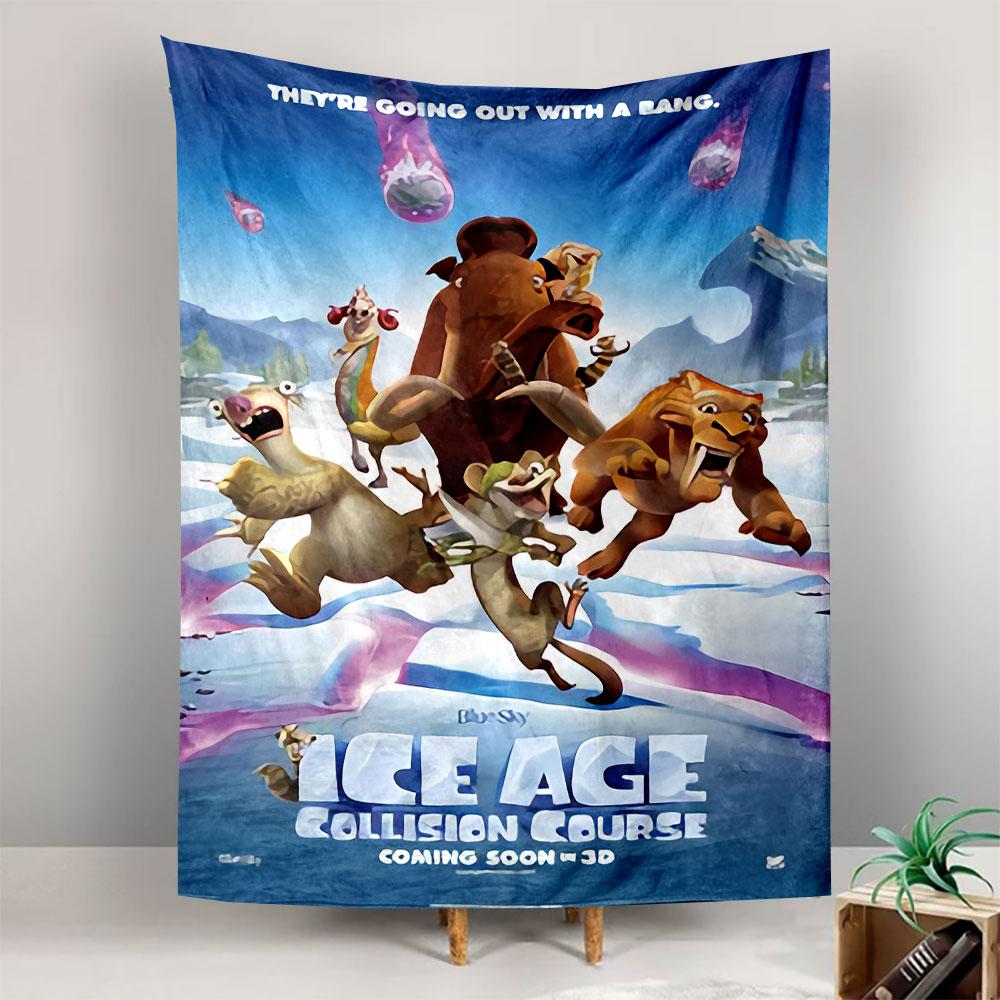 Ice Age Collision Course Tapestry Wall Hanging, Animated Movie Poster Art, Family Wall Decor for Bedroom Living Room Dorm