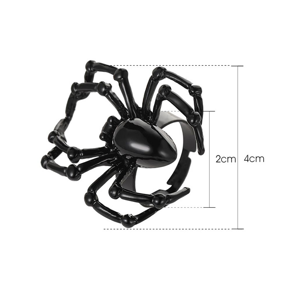 Gothic Adjustable Hip Hop Promise Biker Mens Rings Halloween Punk Simulation Animal Spider Ring