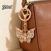 Rhinestone Keychain Butterfly Sparkly Charm with Keyring Dazzling Elegant Enamel