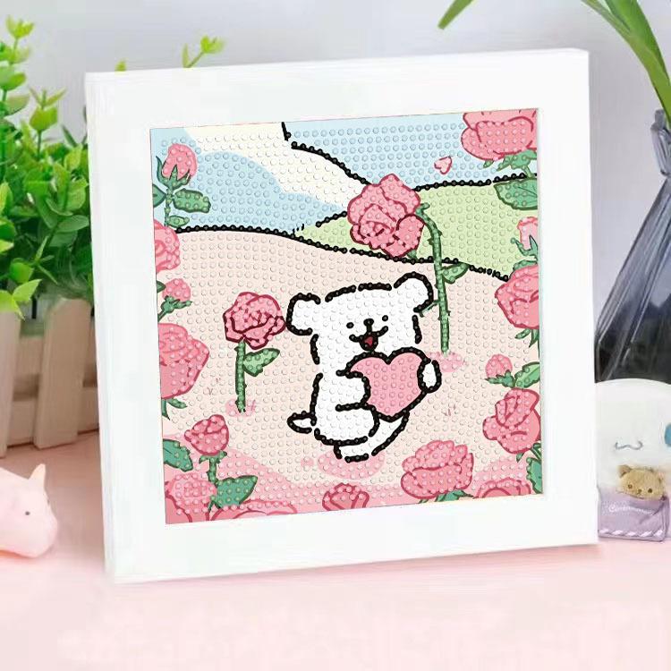 Алмазная Живопись DIY Детская Ручная Работа Наклейка Линии Мультяшный Щенячий Декор Наклейка Картина