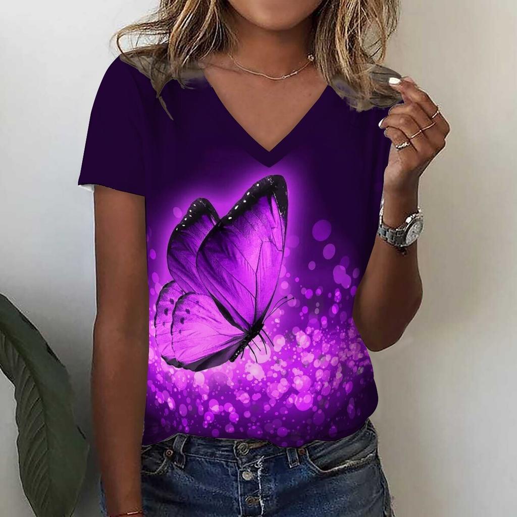 Модная футболка с 3D принтом подсолнечника и цветочным принтом, летние женские футболки с v-образным вырезом в стиле Харадзюку, уличная одежда больших размеров, футболки Y2k, верхняя женская одежда