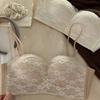 Lace tube top underwear women's small breasts gather and show large anti-light without steel ring upper support anti-sagging thin shoulder strap bra
