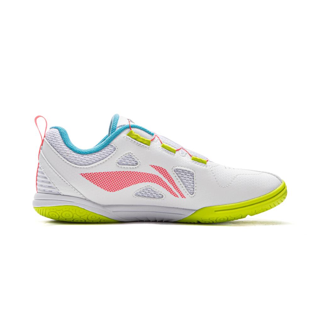Li Ning Table Tennis Series Cloud Bottom Sports Low Top Training Shoes Kids Sneakers White Fluorescent-Flame-Red APTU017-4