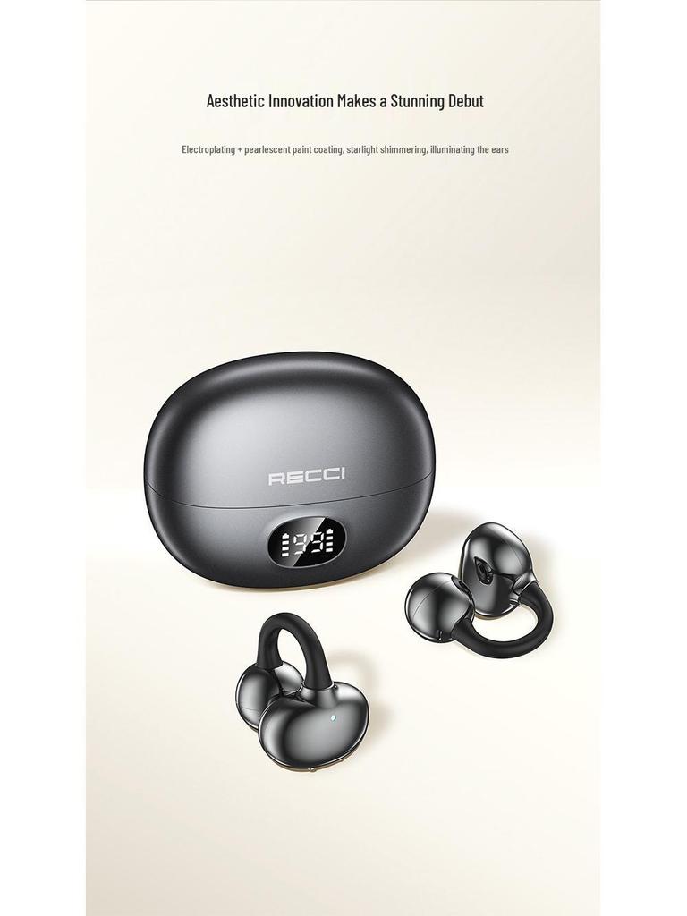 Полностью беспроводные Bluetooth-наушники Recci REP-W101 с клипсой для уха и цифровым дисплеем