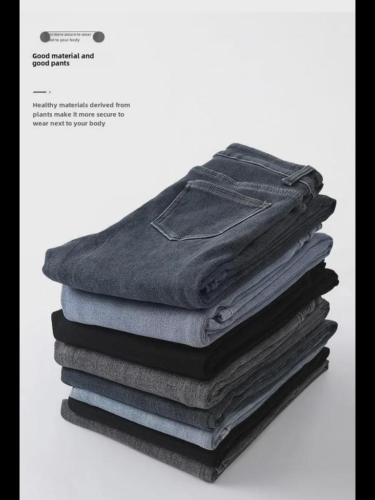 Женские плюшевые узкие джинсы с высокой талией — узкие, теплые и универсальные эластичные брюки-карандаш