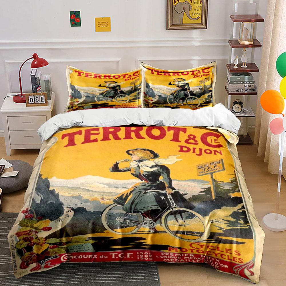 Cyclist with scenic background. Bedding sets Duvet cover sets Duvet covers Pillowcases(1*Duvet Cover 2*Pillowcases without duvet insert)