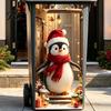 Decorative Iron Cabinet Stickers for Holidays Christmas Trash Can Stickers, 3D Illusion Cute Animal Peel & Stick Reusable Outdoor Festive Atmosphere