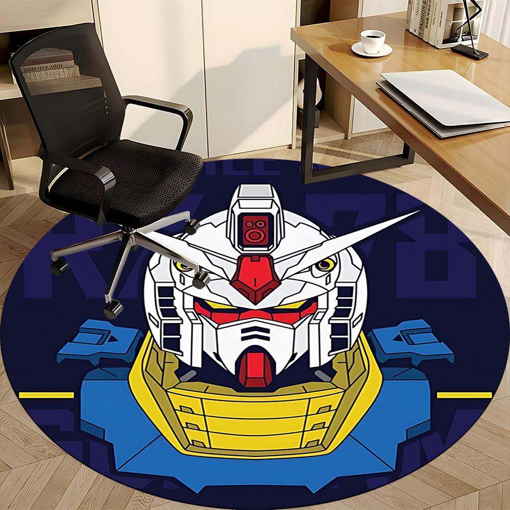 1 шт. Круглый коврик для офиса Mobile Suit Gundam, нескользящий, мягкий и прочный офисный коврик для декора интерьера, идеально подходит для офиса yy250915097