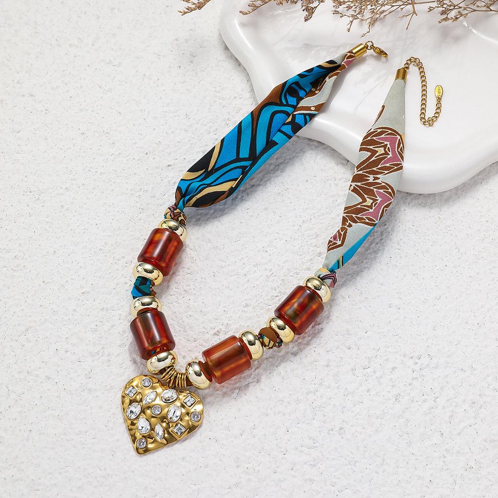 Женский Винтажный Стиль Отпуска Тканевый Бисерный Модный Шарф на Шею