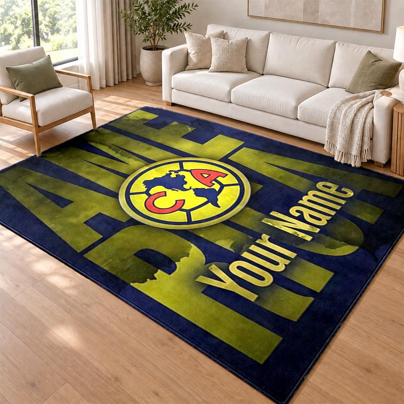 Club America Custom Name Personalized Rug Non‑Slip Doormat Floor Carpet Housewarming Birthday Gift for Family Friends