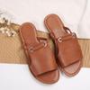 New Plus-size Shoes One-shoulder Slippers Women's Shoes Woven Beach Slippers