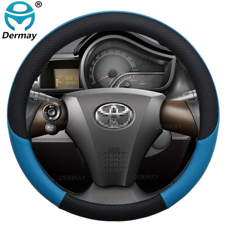 100% Бренд DERMAY Чехол на руль автомобиля из ПУ кожи для Toyota IQ Scion iQ Singulato iC3 Высококачественные Автоаксессуары